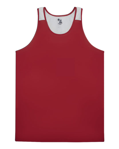 Alleson Athletic Men's Ventback Singlet Tank Top 8668 #color_Red/ White
