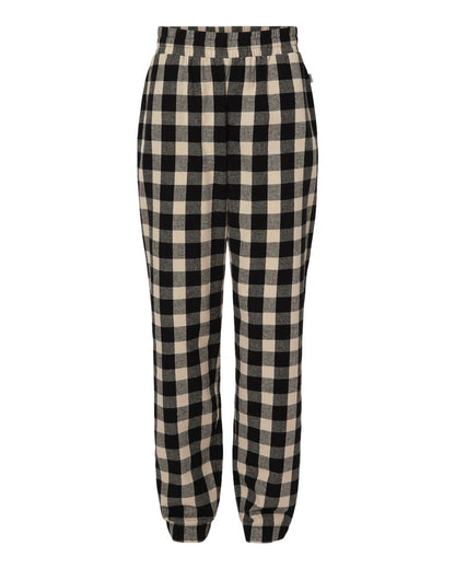 Boxercraft Unisex Flannel Joggers BM6625 #color_Black/ Ecru Buffalo Plaid