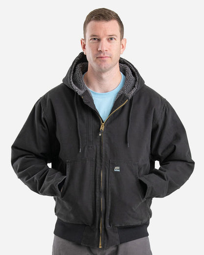 Berne Apparel Men's Highland Flex180® Washed Duck Hooded Work Jacket HJ317 Berne Apparel Men&#39;s Highland Flex180® Washed Duck Hooded Work Jacket HJ317