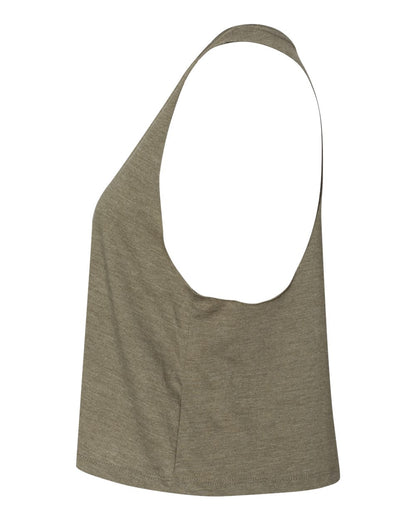 BELLA + CANVAS Women's Racerback Crop Tank 6682 #color_Heather Olive