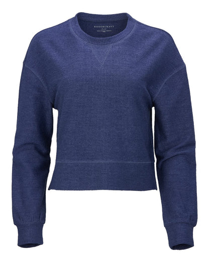 Boxercraft Women's Cropped Boxy Long Sleeve T-Shirt BW5102 #color_Navy