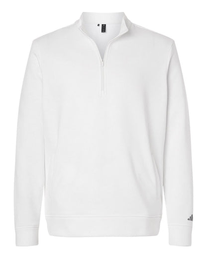 Adidas Men's Elevated Fleece Quarter-Zip Pullover A721 #color_Core White