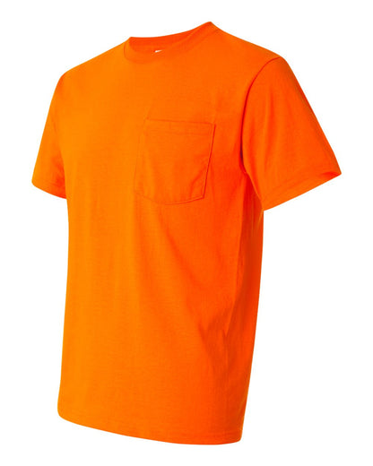JERZEES Unisex Dri-Power® 50/50 Pocket T-Shirt 29MPR #color_Safety Orange
