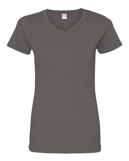 LAT Women's Fine Jersey V-Neck Tee 3507 #color_Charcoal