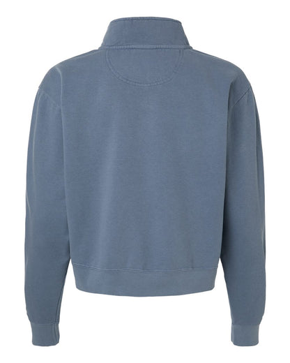 Comfort Colors Women's Garment-Dyed Mid-Length Quarter-Zip Sweatshirt 1580L #color_Blue Jean