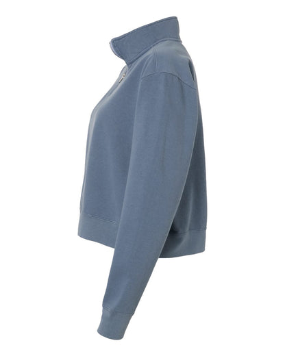 Comfort Colors Women's Garment-Dyed Mid-Length Quarter-Zip Sweatshirt 1580L #color_Blue Jean