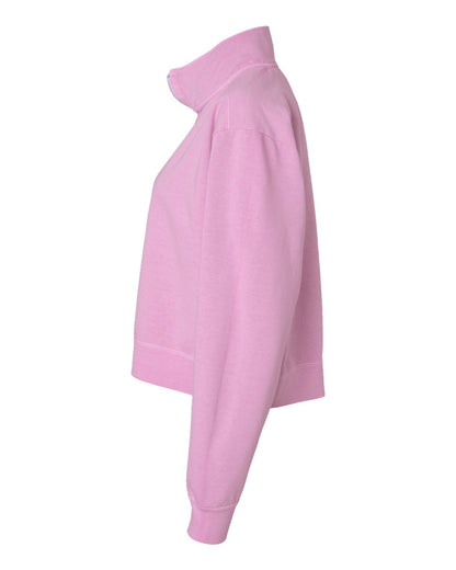 Comfort Colors Women's Garment-Dyed Mid-Length Quarter-Zip Sweatshirt 1580L #color_Rose Quartz
