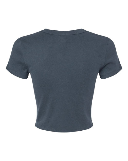 BELLA + CANVAS Women's Micro Rib Baby Tee 1010 #color_Solid Vintage Navy Blend