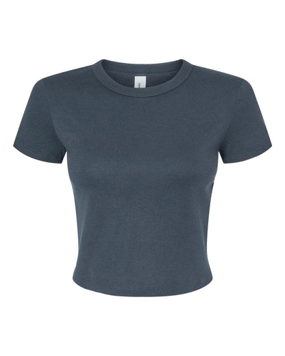BELLA + CANVAS Women's Micro Rib Baby Tee 1010 #color_Solid Vintage Navy Blend