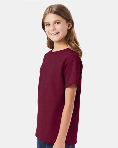 Hanes Essential-T Youth T-Shirt 5480 #colormdl_Athletic Cardinal