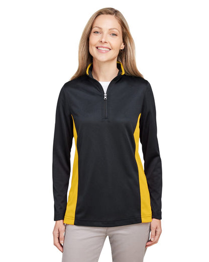 Harriton Women's Flash Snag Protection Plus IL Colorblock Quarter-Zip Pullover M786W Harriton Women's Flash Snag Protection Plus IL Colorblock Quarter-Zip Pullover M786W