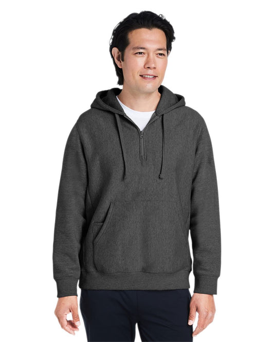 Team 365 Unisex Zone HydroSport™ Heavyweight Quarter-Zip Hooded Sweatshirt TT97