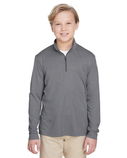 Team 365 Youth Zone Sonic Heather Performance Quarter-Zip Pullolver TT31HY Team 365 Youth Zone Sonic Heather Performance Quarter-Zip Pullolver TT31HY