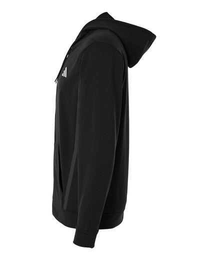 Adidas Men's Game & Go Fleece Full-Zip Hooded Sweatshirt AT208 #color_Black