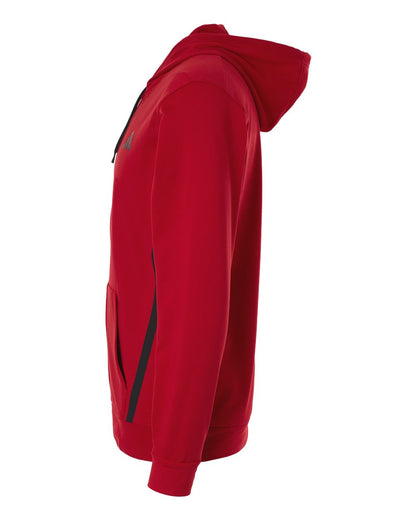 Adidas Men's Game & Go Fleece Full-Zip Hooded Sweatshirt AT208 #color_Team Power Red