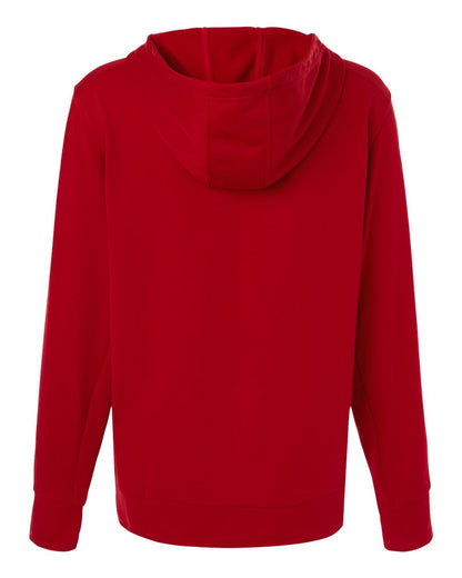 Adidas Women's Game & Go Fleece Full-Zip Hooded Sweatshirt AT209 #color_Team Power Red/ Black