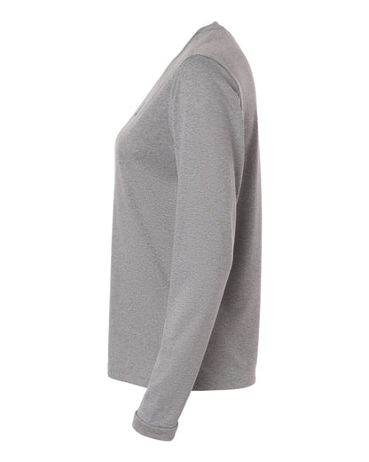 Adidas Women's Pregame Long Sleeve T-Shirt AT105 #color_Medium Grey Heather/ Black