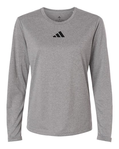 Adidas Women's Pregame Long Sleeve T-Shirt AT105 #color_Medium Grey Heather/ Black
