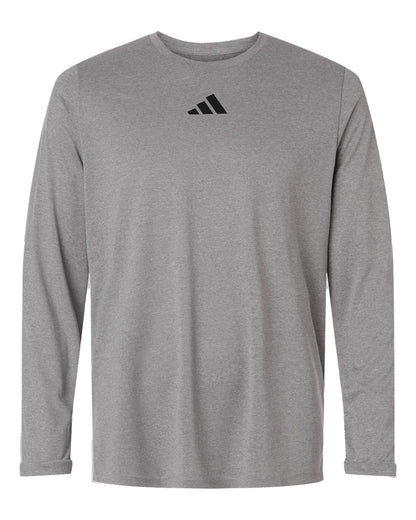 Adidas Men's Pregame Long Sleeve T-Shirt AT104 #color_Medium Grey Heather/ Black