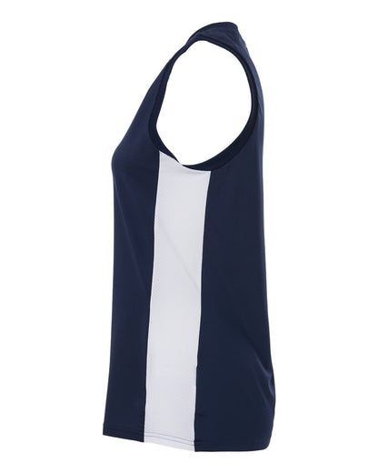 Adidas Women's Quickset V-Neck Sleeveless Jersey AT120 #color_Team Navy Blue/ White