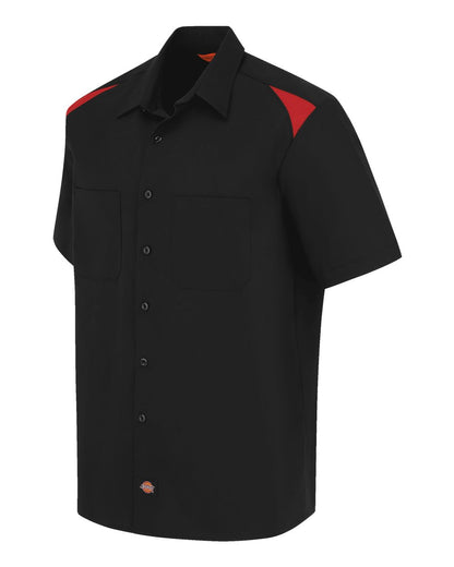 Dickies Men's Tall Short Sleeve Performance Team Shirt 05T #color_Black/ English Red