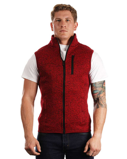 Burnside Sweater Knit Vest 3910 #color_Heather Red