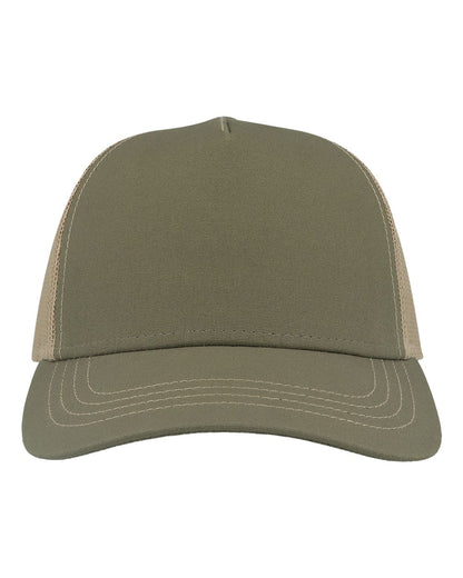 Atlantis Headwear Sustainable Canvas Cap RAPPER #color_Olive Green/ Khaki