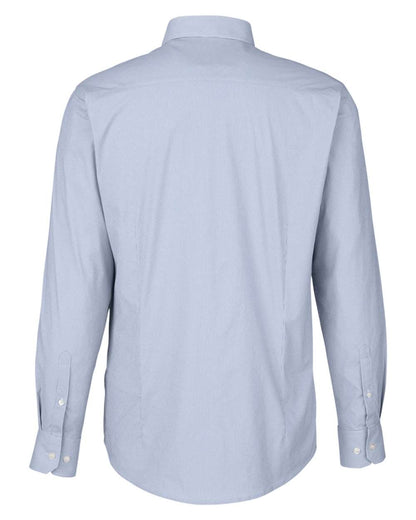 Devon & Jones Men's CrownLux Performance® Microstripe Dress Shirt DG537 #color_Navy/ White