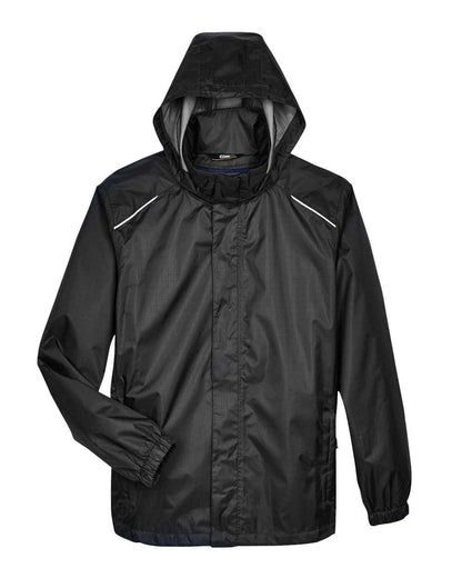 CORE365 Men's Climate Seam Sealed Lightweight Variegated Ripstop Jacket 88185 #color_Black