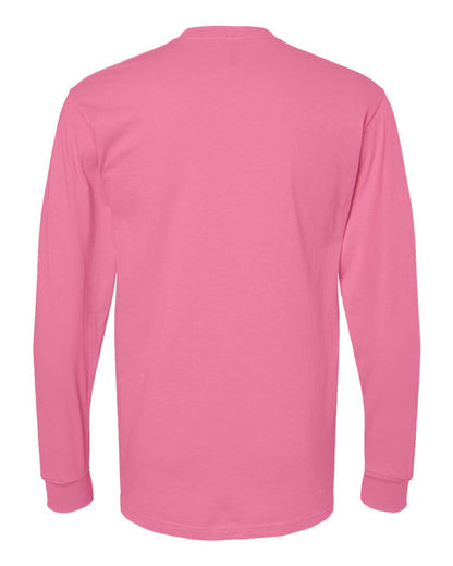M&O Unisex Gold Soft Touch Long Sleeve T-Shirt 4820 #color_Azalea