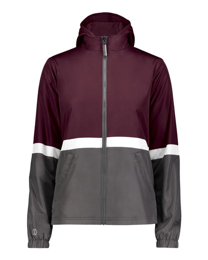 Holloway Women's Turnabout Reversible Hooded Jacket 229787 #color_Maroon/ Carbon