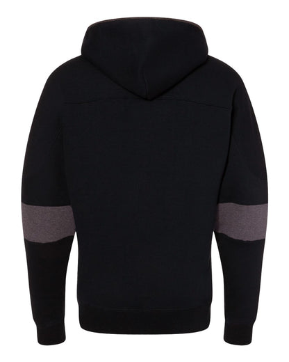 J. America Men's Sport Lace Colorblocked Fleece Hooded Sweatshirt 8832 #color_Black