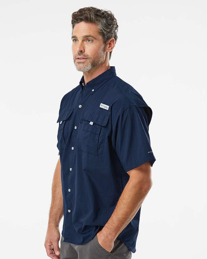 Columbia Men's PFG Bahama™ II Short Sleeve Shirt 212464 #colormdl_Collegiate Navy