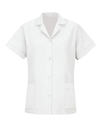 Red Kap Women's Loose Fit Short Sleeve Button Smock TP23 #color_White