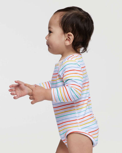 Rabbit Skins Infant Fine Jersey Long Sleeve Bodysuit 4421 #colormdl_Rainbow Stripe