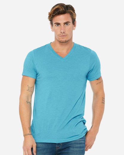 BELLA + CANVAS Unisex Triblend V-Neck Tee 3415 #colormdl_Aqua Triblend