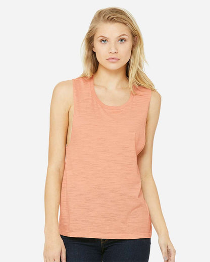 BELLA + CANVAS Women's Flowy Scoop Muscle Tank 8803 #colormdl_Peach Slub