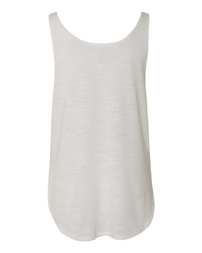 BELLA + CANVAS Women's Flowy Tank with Side Slit 8802 #color_White Slub