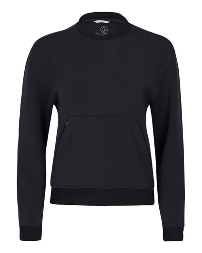 Swannies Women's Margaret Cross Neck Sweatshirt SWM500L #color_Black