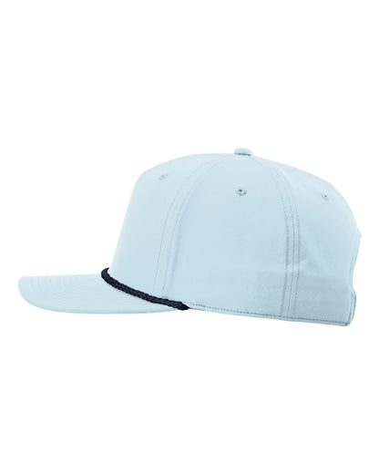 Richardson Five Panel Classic Rope Cap 258 #color_Soft Blue/ Navy