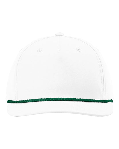 Richardson Five Panel Classic Rope Cap 258 #color_White/ Kelly Green