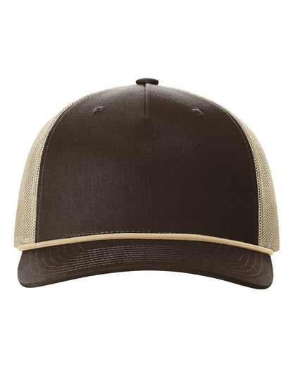 Richardson Five-Panel Trucker with Rope Cap 112FPR #color_Brown/ Khaki/ Khaki