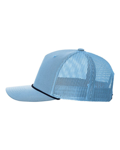 Richardson Five-Panel Trucker with Rope Cap 112FPR #color_Columbia Blue/ Navy