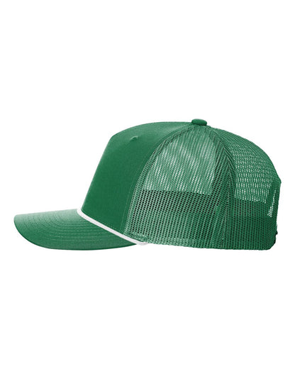 Richardson Five-Panel Trucker with Rope Cap 112FPR #color_Kelly/ White