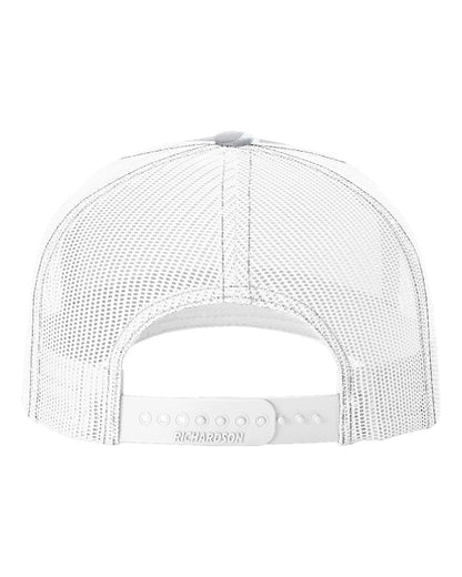 Richardson Five-Panel Printed Trucker Cap 112PFP #color_Blizzard Duck Camo/ White