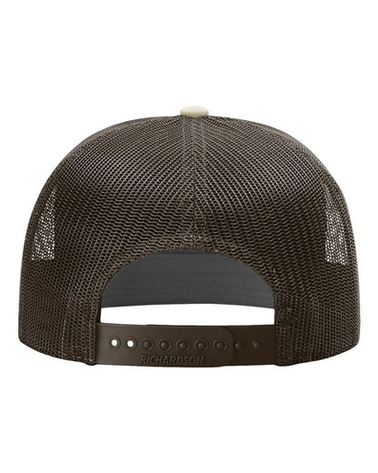 Richardson Seven-Panel Trucker Cap 168 #color_Pale Khaki/ Brown