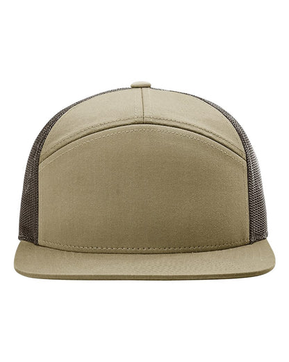 Richardson Seven-Panel Trucker Cap 168 #color_Pale Khaki/ Brown