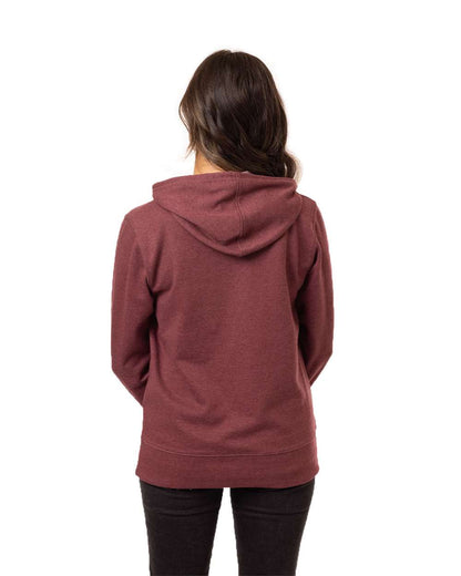 econscious Women's Heathered Full-Zip Hooded Sweatshirt EC4580 #colormdl_Berry