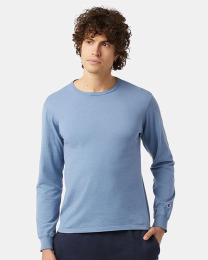 Champion Garment-Dyed Long Sleeve T-Shirt CD200 #colormdl_Saltwater