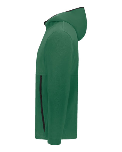 Augusta Sportswear Eco Revive™ Polar Fleece Hooded Full-Zip Jacket 6858 #color_Dark Green